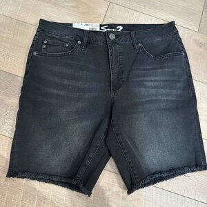 SEVEN7 DENIM SHORTS NEW RELAXED BERMUDA BLACK SIZE 10